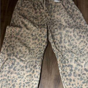 Free People Leopard barrel Jeans